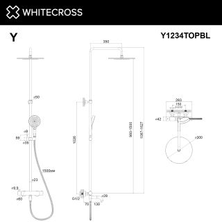 Душевая стойка термостатическая WHITECROSS Y Y1234TOPNIB брашированный никель