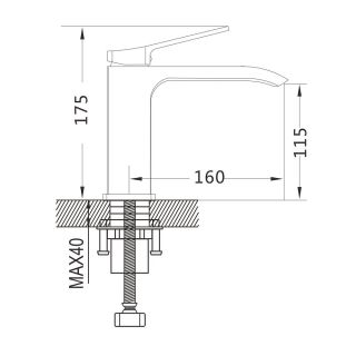 Смеситель для раковины Shevanik S4101H чёрный