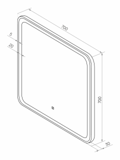 Зеркало с подсветкой Misty Капелла 70см белый