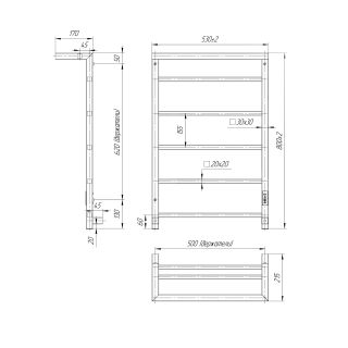 Полотенцесушитель электрический Indigo Forma LEF80-50GFMRt с полкой 80x50 см графит металлик