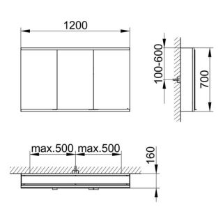 Зеркальный шкаф Keuco Royal Modular 800311120100200 120 см