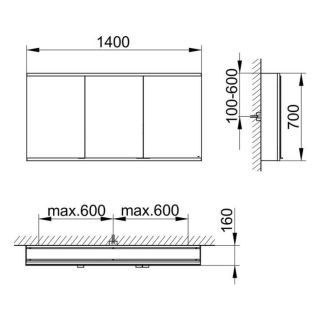 Зеркальный шкаф Keuco Royal Modular 800311140100300 140 см