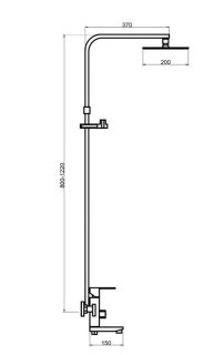 Душевая стойка РМС SUS125-009DK нержавеющая сталь