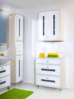 Комод для ванной Бриклаер Бали 4627125412059 70 см светлая лиственница/белый