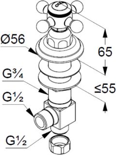 Боковой вентиль Kludi 1926 позолоченный 518174520