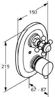 Встраиваемый смеситель для душа Kludi 1926 с термостатом позолоченный 517204520