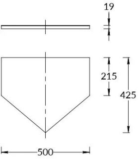 Столешница без выреза для тумбы-модуля Kerama Marazzi Caravan KMCATp50MBt0 50 см сливочный матовый