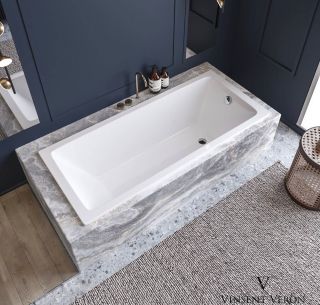 Ванна чугунная Vinsent Veron Square VSQ1707045H 140x70см с отверстиями для ручек