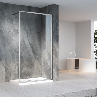 Душевая перегородка Veconi Korato KR-81, 1100x2000, хром, стекло прозрачное