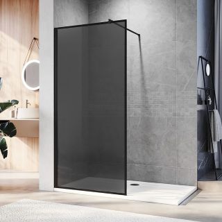 Душевая перегородка Veconi Korato KR-81B, 1100x2000, черный матовый, стекло прозрачное