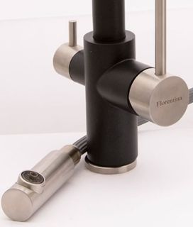 Смеситель для кухни Florentina Кристалл с подключением под фильтр чёрный