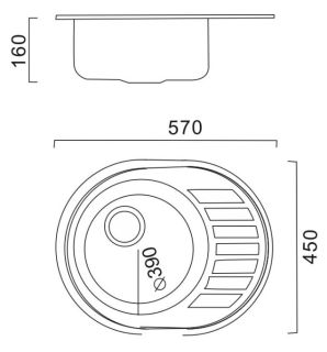 Кухонная мойка Haiba HBS4557-06 сталь