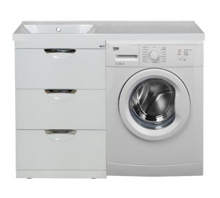 Напольная тумба под раковину Misty Куба под стиральную машину 50см белый