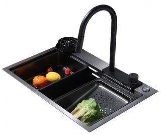 Кухонная мойка ABBER Wasser Kreis AF2194B чёрный матовый