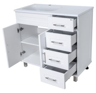 Напольная тумба под раковину Misty Купер 90см левая белый