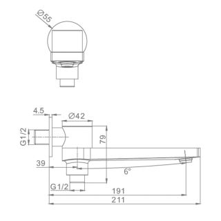 Излив с функцией переключения Raglo R473.75.09 графит