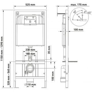 Комплект Berges 4в1 042450: инсталляция NOVUM кнопка D3 хром глянец унитаз Strati Rimless сиденье Strati Slim SO