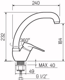 Смеситель для кухни РМС SL55-011F хром
