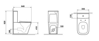 Унитаз-компакт Laguraty 20204 A (0204A) безободковый белый