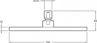 Верхний душ Jacob Delafon Katalyst E13696-CP 25 см хром