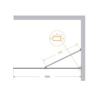 Душевая перегородка CEZARES LIBERTA-L-1-TB-125-C-NERO