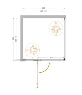 Душевой уголок CEZARES LINER-A-1-90-C-GM-L