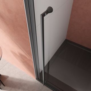 Душевая дверь CEZARES LINER-B-12-90-C-NERO-L левая чёрный матовый