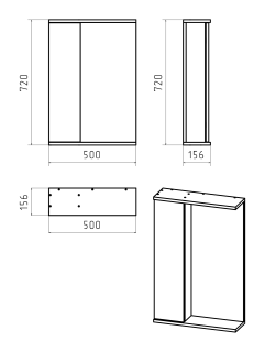 Зеркальный шкаф с подсветкой Misty Лира 50см левый белый