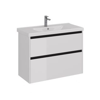 Тумба под раковину Lemark Combi LM03C100T-black 100 см белый глянец черный