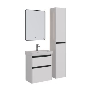 Тумба под раковину Lemark Combi LM03C60T-black 60 см белый глянец черный