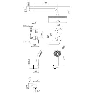 Душевой комплект Lemark Linara LM0429C хром