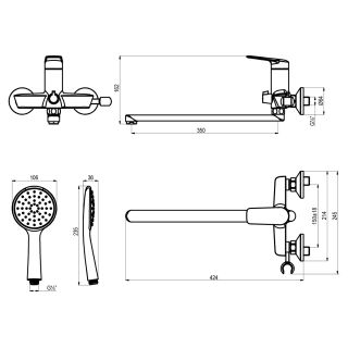 Смеситель для ванны Lemark Verba LM11451C хром