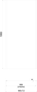 Душевая боковая панель Kerama Marazzi Lindo LN.90.FP.CR 90 см стекло прозрачное профиль хром