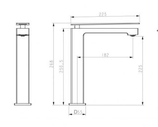 Смеситель для раковины Boheme Q 142-CRG.2 хром/золото