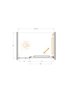 Душевая дверь CEZARES LUX-B-FS-11-110-C-GM оружейная сталь