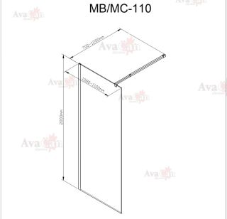 Душевая перегородка AvaCan MC110 хром