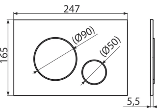 Кнопка управления AlcaPlast черный-хром M778