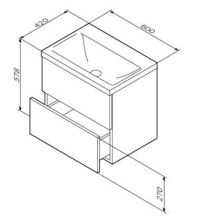 Am.pm Gem M90FHX06022WG тумба под раковину 60 см белый