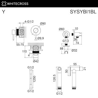 Гигиенический душ WHITECROSS Y SYSYBI1NIB брашированный никель