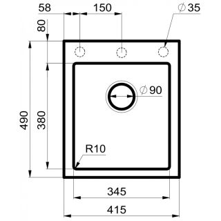 Мойка для кухни Milacio Murcia 42 Cuarzo MC.77041 чёрный матовый