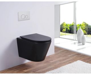 Унитаз подвесной Timo Inari безободковый чёрный матовый TK-503 MB