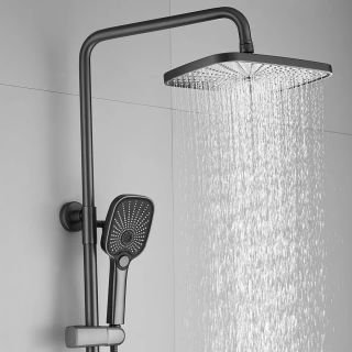 Душевая стойка Shevanik S8536T оружейная сталь