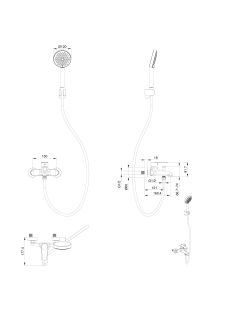 Смеситель для ванны с душем Wonzon & Woghand Alfa WW-AE3204-CR хром