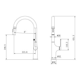 Смеситель для кухни Kohr Aodi 1LP560200GA серый