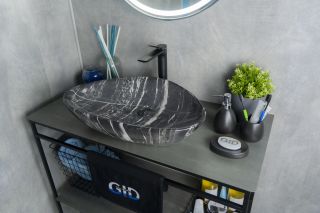 Раковина Gid Mnc206 54427 накладная под камень глянцевая 59x39x13