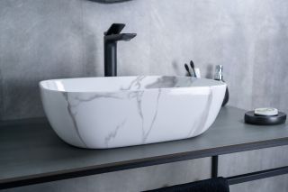 Раковина Gid Mnc333C 54469 накладная под камень глянцевая 46x32.5x13.5