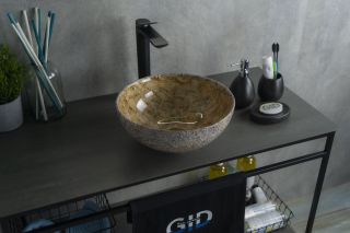 Раковина Gid Mnc489 54437 накладная под камень глянцевая 32x32x14