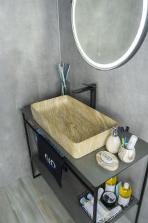 Раковина Gid Mnc595 54456 накладная под камень глянцевая 60x34x11