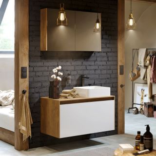 Подвесная тумба под раковину Aqwella Mobi MOB0112DB+MOB0712W 120 см