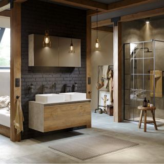 Подвесная тумба под раковину Aqwella Mobi MOB0112BS+MOB0712DB 120 см